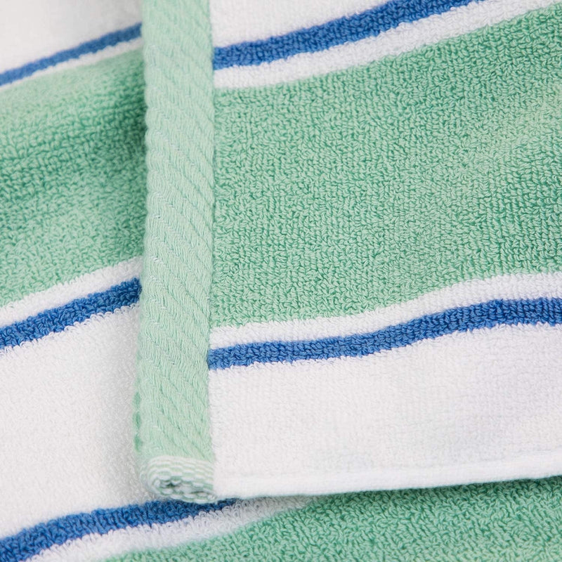 Arkwright Oversized Striped Beach Towel - 100% Ring Spun Cotton, 600 GSM Soft Quick Dry Bath Towels Perfect for Hotel Pool and Bathroom Tub, 35 X 70, Green/Blue Home & Garden > Linens & Bedding > Towels Arkwright LLC   