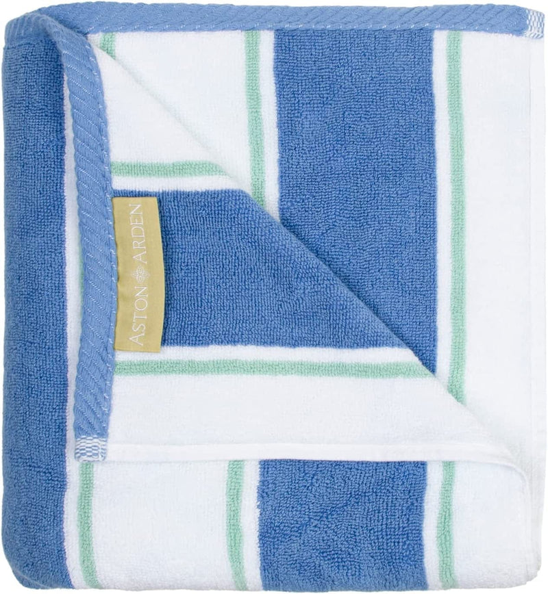 Arkwright Oversized Striped Beach Towel - 100% Ring Spun Cotton, 600 GSM Soft Quick Dry Bath Towels Perfect for Hotel Pool and Bathroom Tub, 35 X 70, Green/Blue Home & Garden > Linens & Bedding > Towels Arkwright LLC Blue/Green 1 