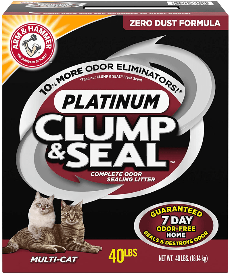 Arm & Hammer Clump & Seal Platinum Cat Litter, Multi-Cat, 40 lb Animals & Pet Supplies > Pet Supplies > Cat Supplies > Cat Litter Church & Dwight 40 lb  