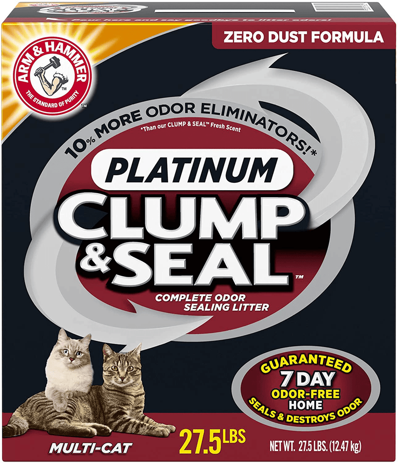 ARM & HAMMER Clump & Seal Platinum Clumping Cat Litter, Multi-Cat, 27.5lb Animals & Pet Supplies > Pet Supplies > Cat Supplies > Cat Litter Arm & Hammer 27.5 Pound (Pack of 1)  