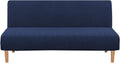 Armless Futon Cover Stretch Sofa Bed Slipcover Protector Elastic Feature Rich Textured High Spandex Small Checks Jacquard Fabric Futon Cover, Machine Washable, Gray Home & Garden > Decor > Chair & Sofa Cushions H.VERSAILTEX Navy  