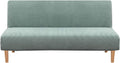 Armless Futon Cover Stretch Sofa Bed Slipcover Protector Elastic Feature Rich Textured High Spandex Small Checks Jacquard Fabric Futon Cover, Machine Washable, Gray Home & Garden > Decor > Chair & Sofa Cushions H.VERSAILTEX Sage  