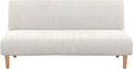 Armless Futon Cover Stretch Sofa Bed Slipcover Protector Elastic Feature Rich Textured High Spandex Small Checks Jacquard Fabric Futon Cover, Machine Washable, Gray Home & Garden > Decor > Chair & Sofa Cushions H.VERSAILTEX Off White  