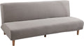 Armless Sofa Bed Cover Futon Slipcover Stretch Jacquard Full Folding Sofa Couch Futon Non-Armrest Furniture Protector with Elastic Bottom (Khaki) Home & Garden > Decor > Chair & Sofa Cushions MIFXIN Jacquard Khaki  