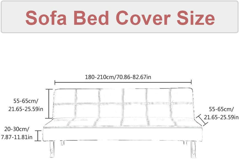 Armless Sofa Bed Cover Futon Slipcover Stretch Jacquard Full Folding Sofa Couch Futon Non-Armrest Furniture Protector with Elastic Bottom (Khaki) Home & Garden > Decor > Chair & Sofa Cushions MIFXIN   