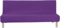 Armless Sofa Bed Cover Futon Slipcover Stretch Jacquard Full Folding Sofa Couch Futon Non-Armrest Furniture Protector with Elastic Bottom (Khaki) Home & Garden > Decor > Chair & Sofa Cushions MIFXIN Solid Purple  