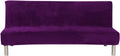Armless Sofa Bed Cover Futon Slipcover Stretch Jacquard Full Folding Sofa Couch Futon Non-Armrest Furniture Protector with Elastic Bottom (Khaki) Home & Garden > Decor > Chair & Sofa Cushions MIFXIN Plush Purple  