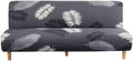 Armless Sofa Bed Cover,Stretch Plush Futon Cover Fitted Full Folding Sofa Slipcover without Armrests Removable Furniture Cover Protector with Elastic Bottom for Living Dining Room Pets Home & Garden > Decor > Chair & Sofa Cushions TOPCHANCES Dark Grey  