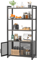Armocity Storage Cabinet with 2 Doors and 5 Shelves, Bathroom Storage Cabinet with 5-Tier Shelves, Industrial Storage Cabinet for Living Room and Kitchen, Entryway Cabinet, Grey Oak Home & Garden > Kitchen & Dining > Food Storage Armocity Grey Oak  