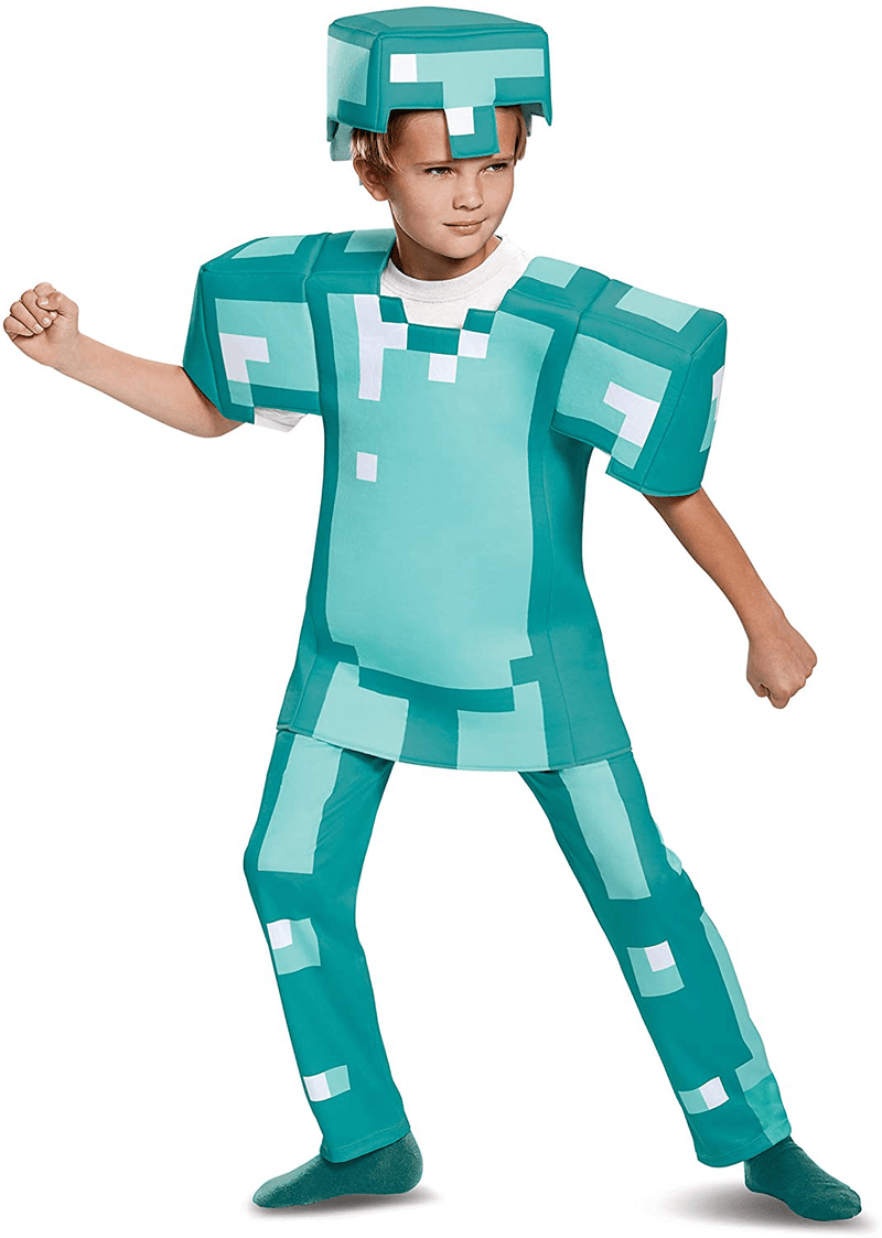 Armor Deluxe Minecraft Costume, Blue, Medium (7-8) Apparel & Accessories > Costumes & Accessories > Costumes Disguise Costume S (4-6) 