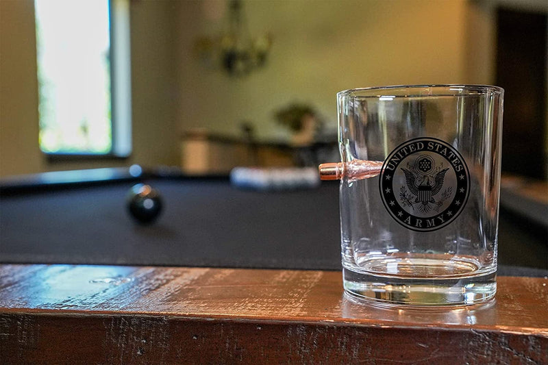 Army Bullet Old Fashion US Army Whiskey Rocks Glass – Hand Blown - Veteran Owned SMALL Business Home & Garden > Kitchen & Dining > Barware Military Gift Shop   
