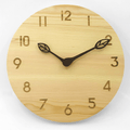 AROMUSTIME 12 Inches Round Wood Wall Clock with Hollow Arabic Numerals, Whisper Quiet, Wood Leaf Pointer&No Glass Cover, for Office Kitchen Bedroom Classroom&Living Room, Brown Home & Garden > Decor > Clocks > Wall Clocks AROMUSTIME Nature  