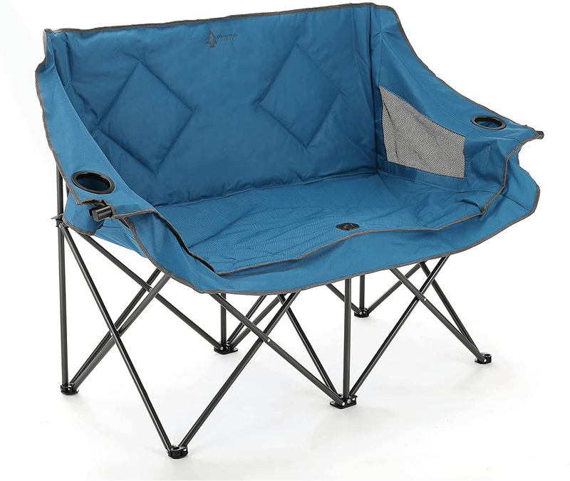 ARROWHEAD OUTDOOR Portable Folding Double Duo Camping Chair Loveseat W/ 2 Cup & Wine Glass Holder, Heavy-Duty Carrying Bag, Padded Seats & Armrests, Supports up to 500Lbs, Usa-Based Support Sporting Goods > Outdoor Recreation > Camping & Hiking > Camp Furniture ARROWHEAD OUTDOOR   