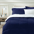 Art Demo Home Winter Ultra Soft Plush Sherpa Fleece Comforter Bed Set with Pillow Shams for Dorm, 2 Piece, Twin Size, Aqua Blue Grey
