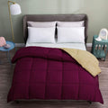 ART DEMO Reversible down Alternative Quilted Comforter, Hypoallergenic Lightweight for Winter, Duvet Insert with Corner Tabs, Full/Queen Size, Pink/White Home & Garden > Linens & Bedding > Bedding > Quilts & Comforters ART-DEMO HOME DECORATION CO Burgundy/Wheat King 