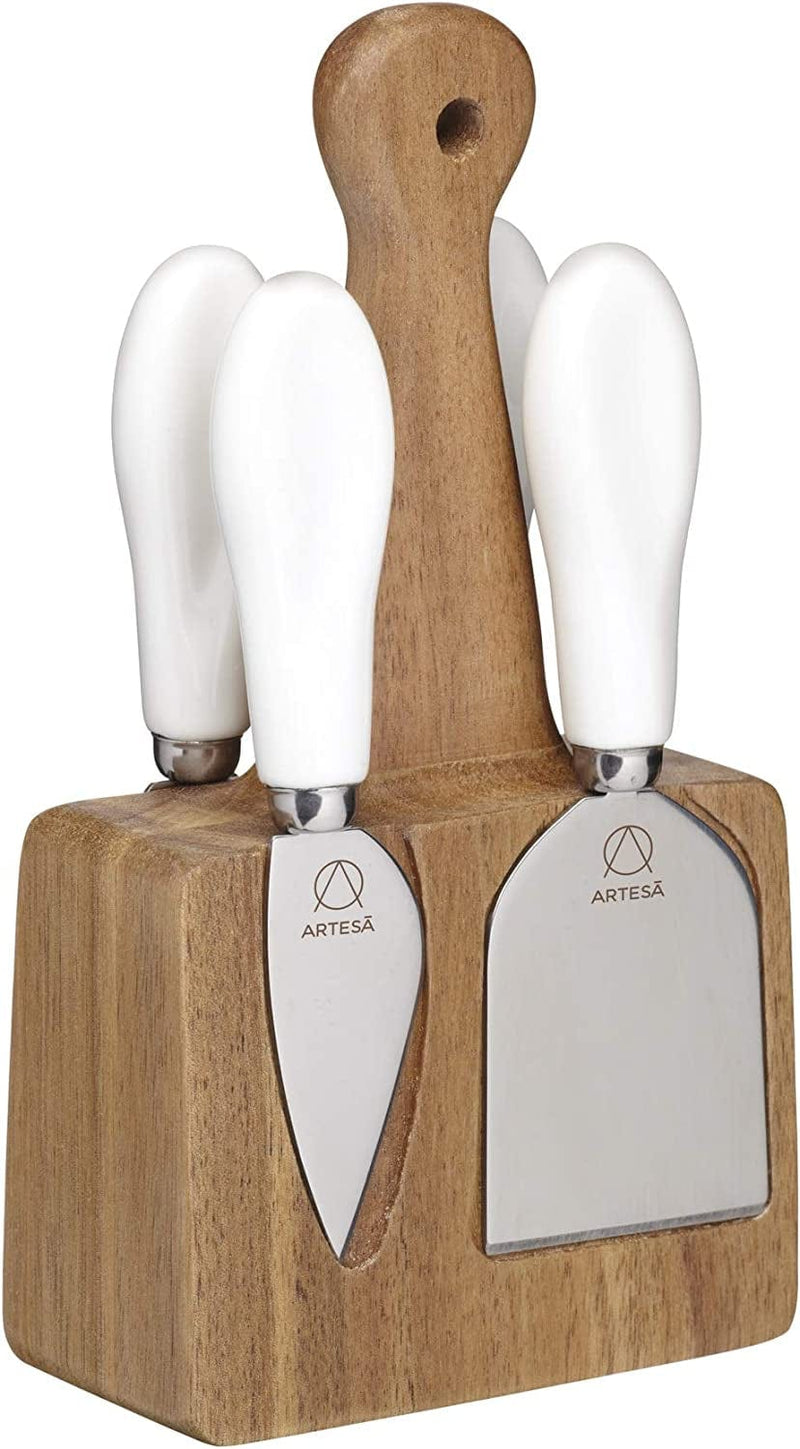 Artesa Artesà Stainless Steel Cheese Knives and Block (5-Piece Set), 10X5X19 Cm, Brown Home & Garden > Kitchen & Dining > Kitchen Tools & Utensils > Kitchen Knives Kitchen Craft   