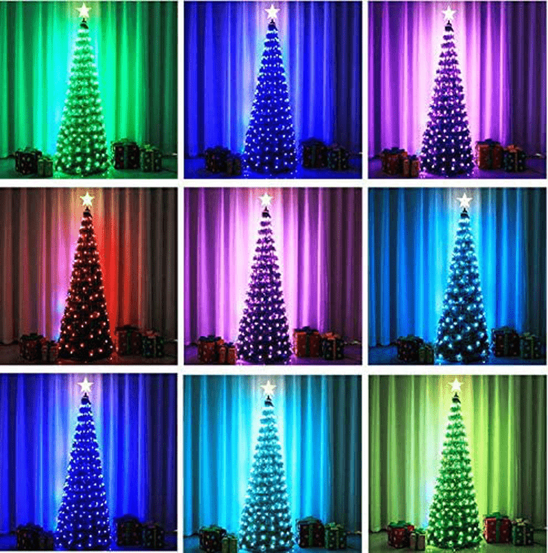 Artificial Christmas Tree | 6FT Pre-Lit Christmas Tree 18 Flash Modes with 314 Multicolored LED Lights| Quick Install Foldable Stand | Perfect for Indoor and Outdoor Holiday Decoration
