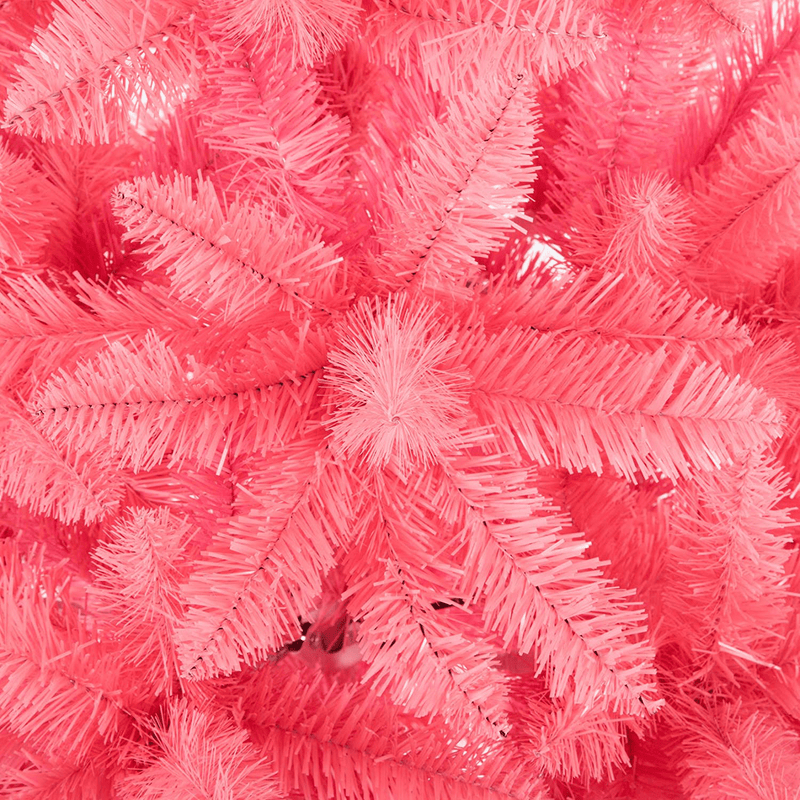 Artificial Christmas Tree Classic Xmas Pine Tree with Solid Metal Stand 5/6/7 FT Unlit Pink Home & Garden > Decor > Seasonal & Holiday Decorations > Christmas Tree Stands Senjie   