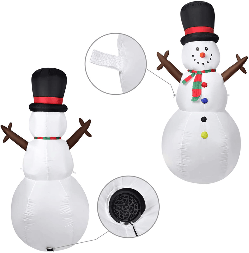 Artiflr 8FT Christmas Inflatable Snowman, with LED Light Christmas Decoration for Indoor Outdoor Yard Garden Decorations