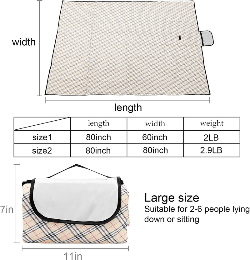 ARTISHION Outdoor Picnic Blanket Foldable Picnic Mat Waterproof Sandproof 3-Layer Extra Large for Family Travel Beach Camping Hiking 80”x60” / 80”x80” (Brown, 80" x 60") Home & Garden > Lawn & Garden > Outdoor Living > Outdoor Blankets > Picnic Blankets ARTISHION   