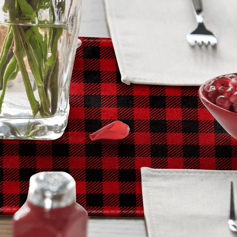Artoid Mode Buffalo Plaid Be Mine Arrow Love Heart Table Runner, Seasonal Valentine'S Day Anniversary Wedding Holiday Kitchen Dining Table Runners for Home Party Decor 13 X 108 Inch Home & Garden > Decor > Seasonal & Holiday Decorations Artoid Mode   