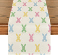 Artoid Mode Green Pink Bunny Rabbit Easter Table Runner, Spring Kitchen Dining Table Decoration for Home Party Decor 13X72 Inch Home & Garden > Decor > Seasonal & Holiday Decorations Artoid Mode Green and Pink 13" x 48", Table Runner 