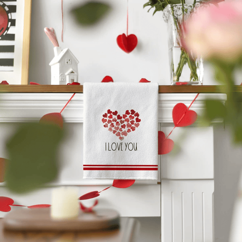 Artoid Mode Love Heart Truck Kitchen Dish Towels, 18 X 26 Inch Seasonal Valentine'S Day Anniversary Wedding Ultra Absorbent Drying Cloth Tea Towels for Cooking Baking Set of 2 Home & Garden > Decor > Seasonal & Holiday Decorations Artoid Mode   