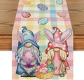 Artoid Mode Pink Green Buffalo Plaid Bunny Gnomes Eggs Easter Table Runner, Spring Summer Seasonal Holiday Kitchen Dining Table Decor for Indoor Outdoor Home Party Decoration 13 X 72 Inch Home & Garden > Decor > Seasonal & Holiday Decorations Artoid Mode Pink/Green 13" x 72", Table Runner 