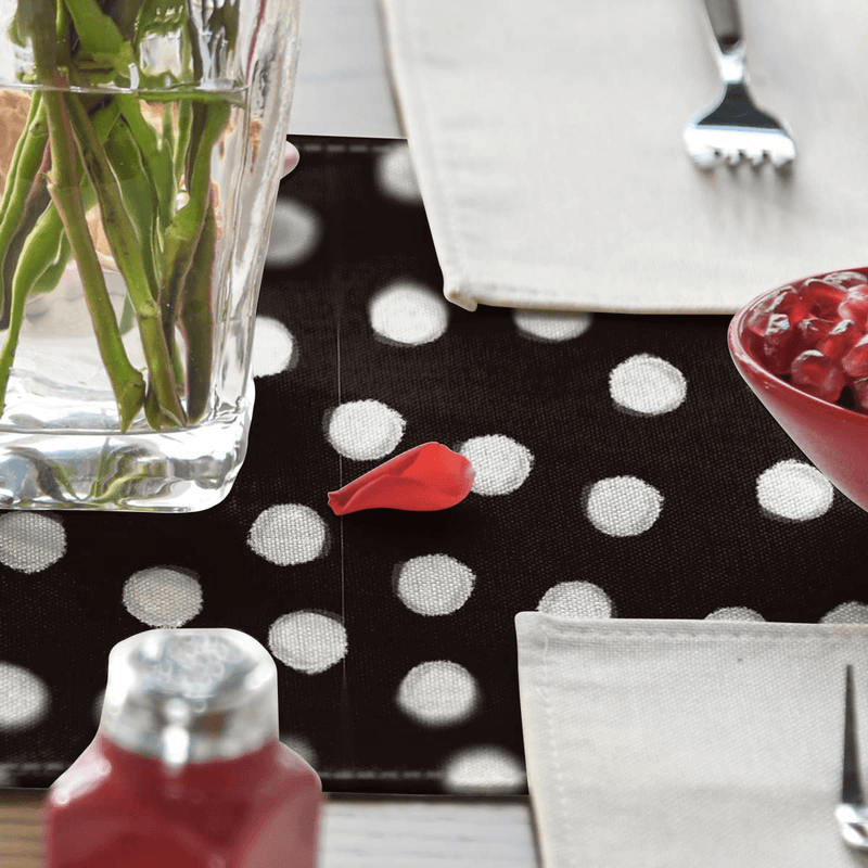 Artoid Mode Polka Dot Heart Love Valentine'S Day Table Runner, Seasonal Anniversary Holiday Kitchen Dining Table Decoration for Indoor Outdoor Home Party Decor 13 X 72 Inch Home & Garden > Decor > Seasonal & Holiday Decorations Artoid Mode   