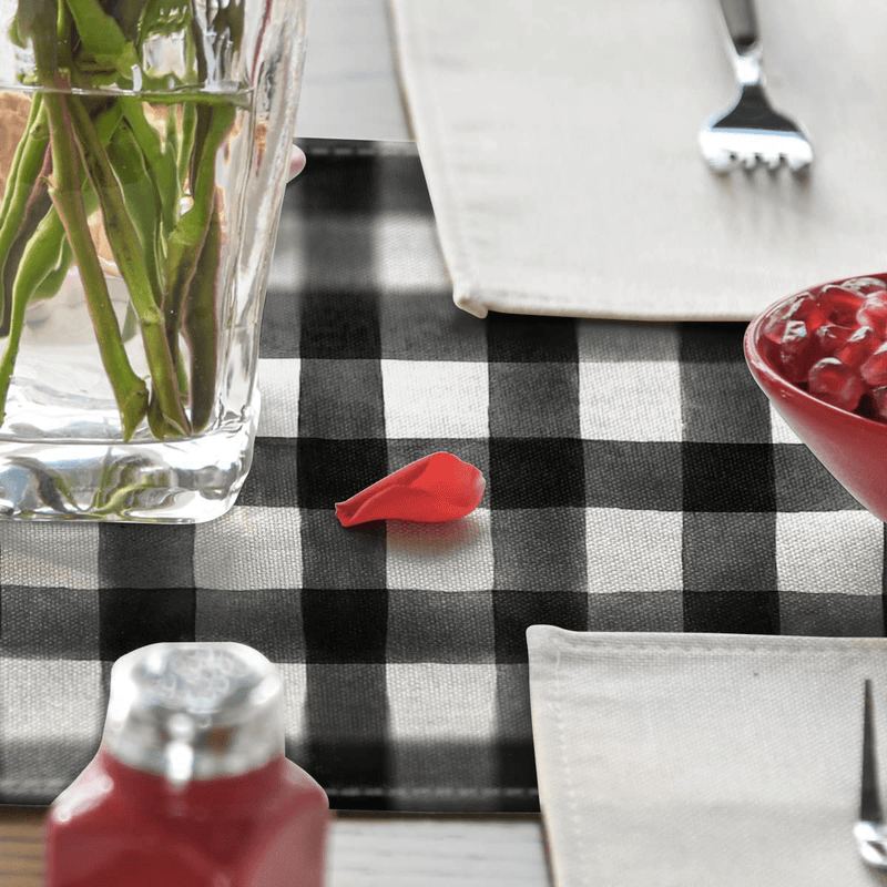 Artoid Mode Watercolor Buffalo Plaid Heart Love Be Mine Valentine'S Day Table Runner, Seasonal Anniversary Wedding Holiday Kitchen Dining Table Decoration for Indoor Outdoor Home Decor 13 X 72 Inch Home & Garden > Decor > Seasonal & Holiday Decorations Artoid Mode   