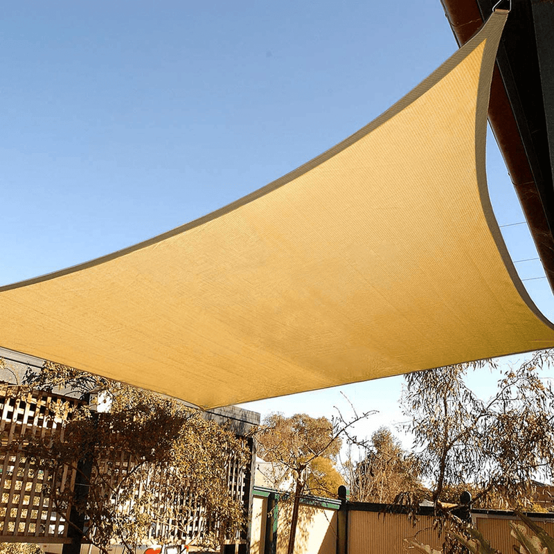 Artpuch 8'X10' Rectangle Sun Shade Sails Sand UV Block for Shelter Canopy Patio Garden Outdoor Facility and Activities Home & Garden > Lawn & Garden > Outdoor Living > Outdoor Umbrella & Sunshade Accessories Artpuch Sand 10'x10' 