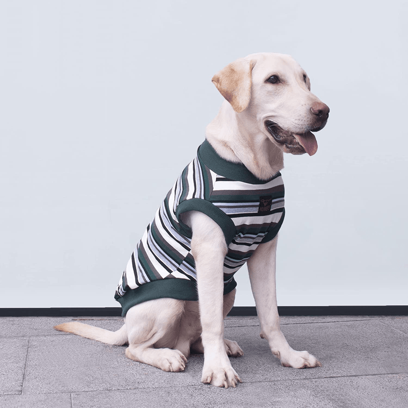 ARUNNERS Dog Striped T-Shirts Tank Vest Breathable Shirts Sleeveless Tank Top for Large Pet Dogs Boys and Girls