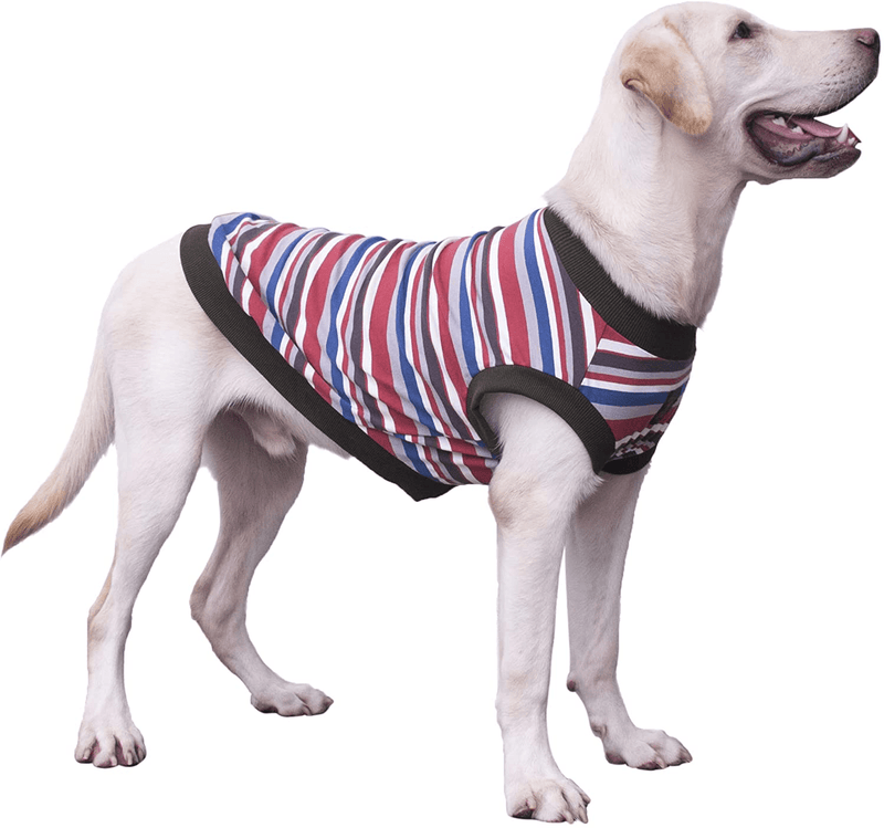 ARUNNERS Dog Striped T-Shirts Tank Vest Breathable Shirts Sleeveless Tank Top for Large Pet Dogs Boys and Girls Animals & Pet Supplies > Pet Supplies > Dog Supplies > Dog Apparel ARUNNERS Red Large 