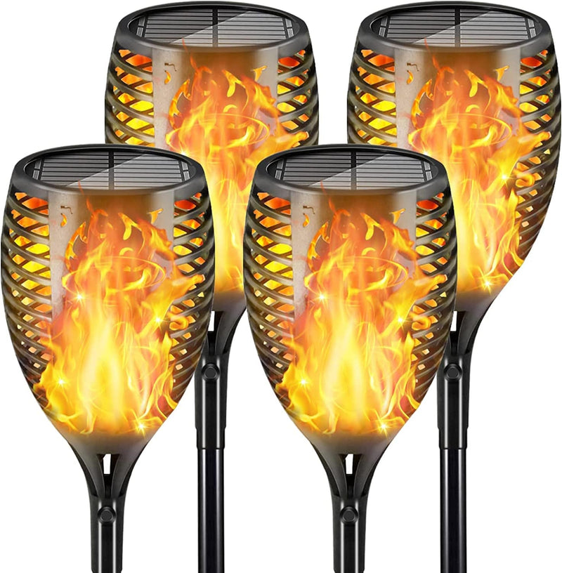 Arzerlize Christmas Solar Flame Torch Lights Outdoor 99 Leds , 43" Larger Solar Lights Usb & Solar Flame Torches Lamp Waterproof Flaming Garden Decorations Outdoor Yard Landscape Auto On/Off Purple 4P Home & Garden > Lighting > Lamps Arzerlize Sunrise Yellow 46LED-4Pack(No USB) 