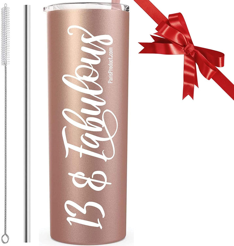 As Seen on FOX, ABC, NBC, CBS NEWS — 20 Oz Stainless Steel Tumbler Bridal Shower Gifts for Bride to Be, Bride Gift from Bridesmaid, Groom, and Mother, Christmas Stocking Stuffers by PARIS PRODUCTS CO Home & Garden > Kitchen & Dining > Tableware > Drinkware PARIS PRODUCTS CO. 13 & Fabulous  