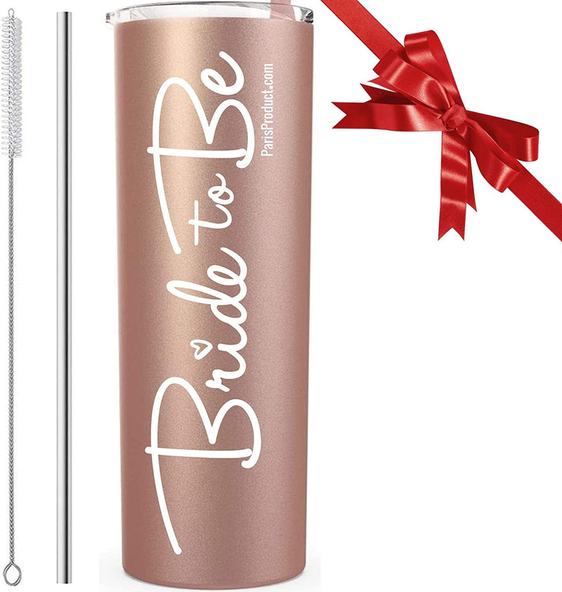 As Seen on FOX, ABC, NBC, CBS NEWS — 20 Oz Stainless Steel Tumbler Bridal Shower Gifts for Bride to Be, Bride Gift from Bridesmaid, Groom, and Mother, Christmas Stocking Stuffers by PARIS PRODUCTS CO Home & Garden > Kitchen & Dining > Tableware > Drinkware PARIS PRODUCTS CO. Bride To Be  