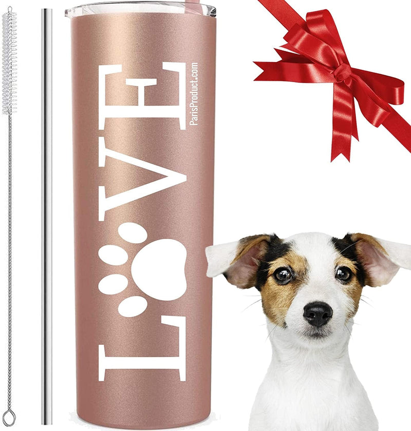 As Seen on FOX, ABC, NBC, CBS NEWS — 20 Oz Stainless Steel Tumbler Bridal Shower Gifts for Bride to Be, Bride Gift from Bridesmaid, Groom, and Mother, Christmas Stocking Stuffers by PARIS PRODUCTS CO Home & Garden > Kitchen & Dining > Tableware > Drinkware PARIS PRODUCTS CO. Love Dog  
