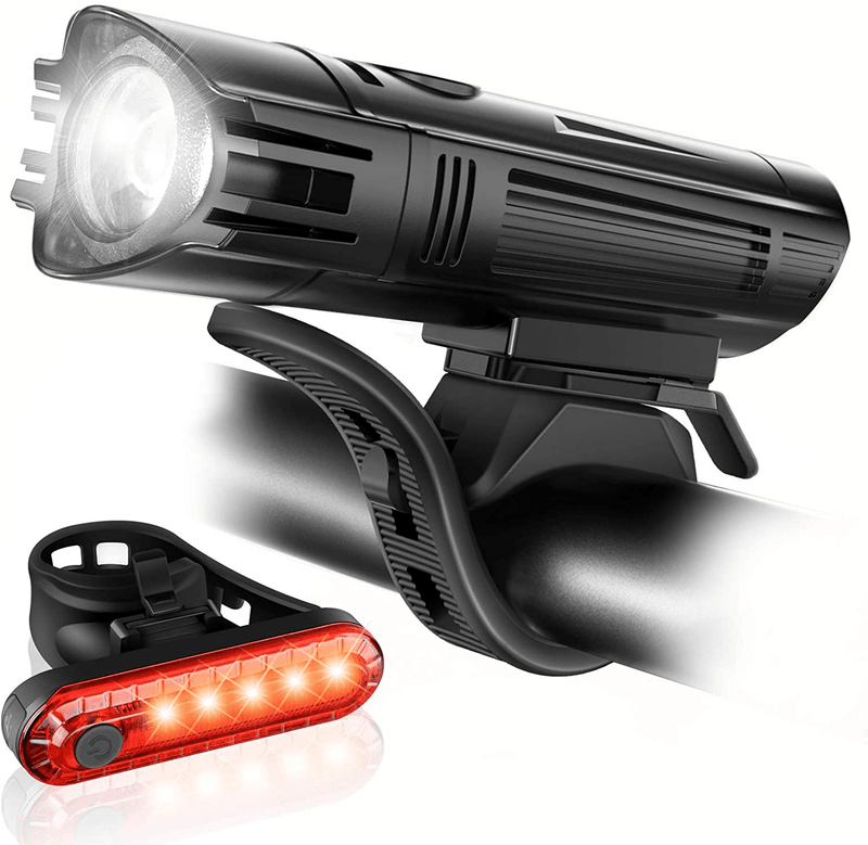 Ascher Ultra Bright USB Rechargeable Bike Light Set, Powerful Bicycle Front Headlight and Back Taillight, 4 Light Modes, Easy to Install for Men Women Kids Road Mountain Cycling Sporting Goods > Outdoor Recreation > Cycling > Bicycle Parts Ascher Default Title  