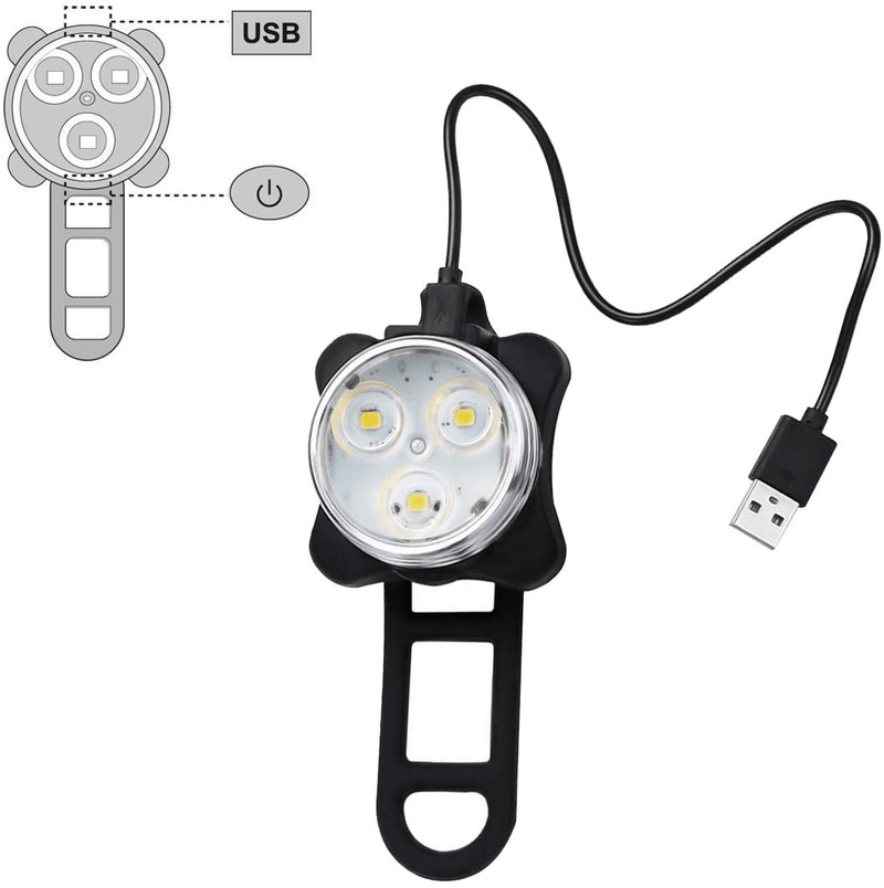 Ascher USB Rechargeable Bike Light Set,Super Bright Front Headlight and Rear LED Bicycle Light,650mah Lithium Battery,4 Light Mode Options(2 USB cables and 4 Strap Included) Sporting Goods > Outdoor Recreation > Cycling > Bicycle Parts Ascher   
