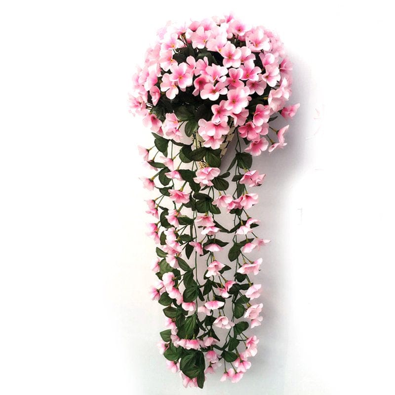 Asdomo Artificial Wall Hanging Basket Flower for Valentine'S Day Wedding Home Decor Realistic Home & Garden > Decor > Seasonal & Holiday Decorations Asdomo Pink  