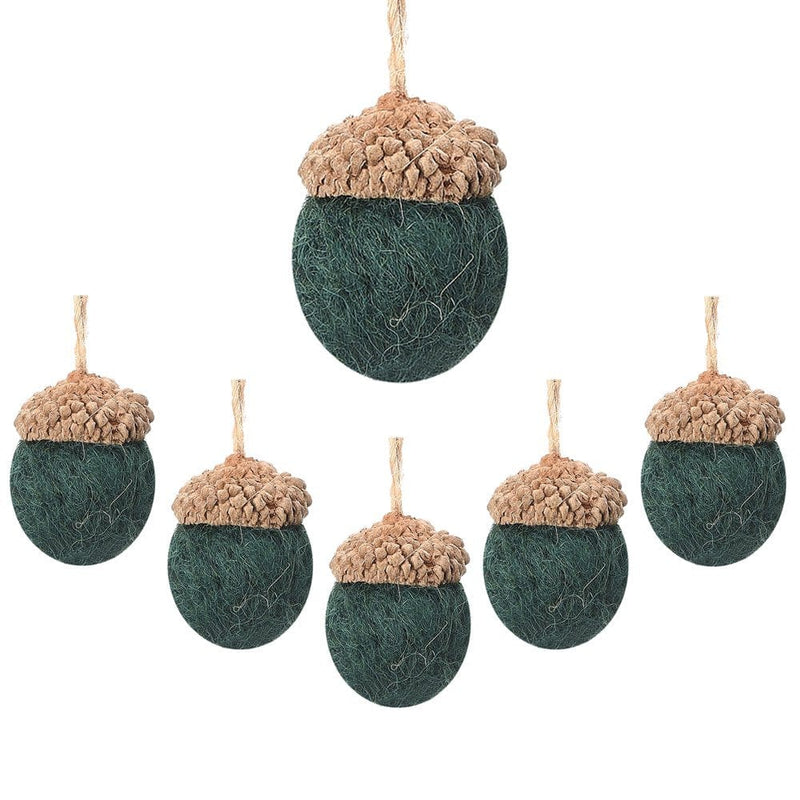 Asdomo Wool Felt Pine Tower Small Ball Pine Cone Acorn String Diy Material Pendant Christmas Ornament  Asdomo Green  