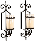 Asense Iron and Glass Vertical Wall Hanging Candle Holder Sconce Wall Décor (Graceful Twirl(2pcs)) Home & Garden > Decor > Home Fragrance Accessories > Candle Holders Asense Vintage Swirls(2pcs)  