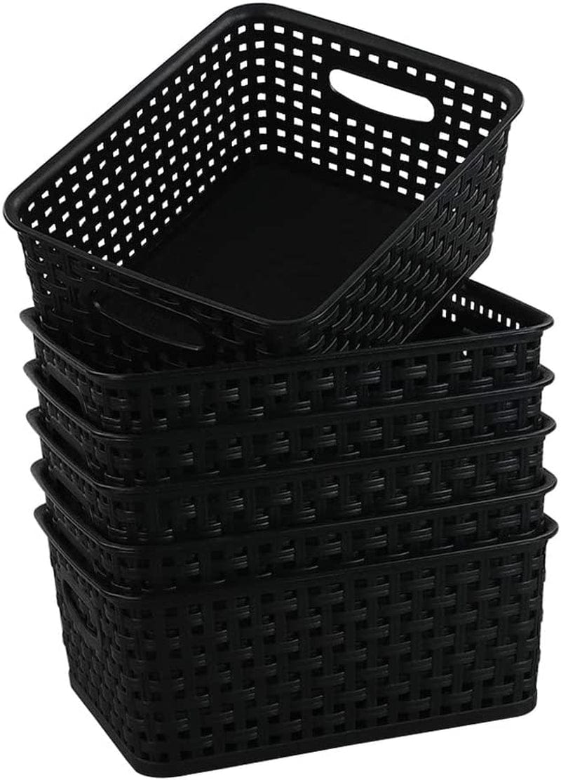 Asking Black Plastic Weave Storage Baskets, Set of 6 Home & Garden > Household Supplies > Storage & Organization Asking   