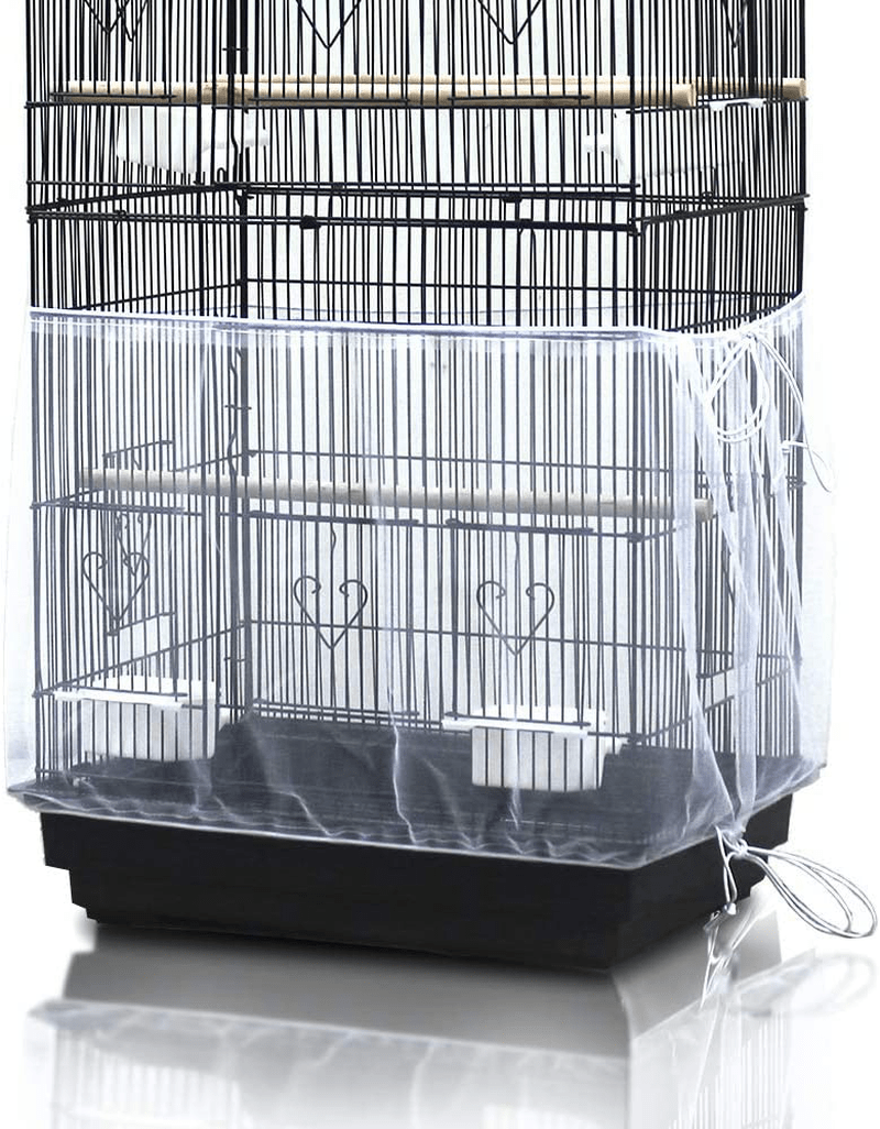 ASOCEA Universal Birdcage Cover Seed Catcher Nylon Mesh Parrot Cage Skirt- White (Not Include Birdcage) Animals & Pet Supplies > Pet Supplies > Bird Supplies > Bird Cages & Stands ASOCEA Default Title  