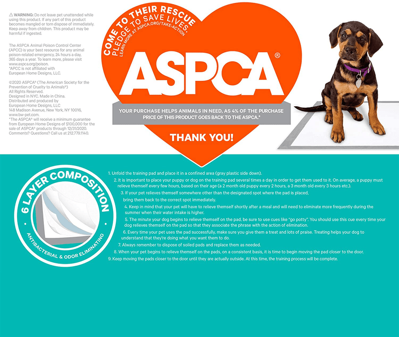 ASPCA Dog Training Pads Animals & Pet Supplies > Pet Supplies > Dog Supplies > Dog Diaper Pads & Liners ASPCA   