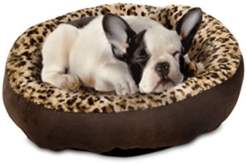 Aspen Pet round Animal Print Pet Bed for Small Dogs and Cats 18-Inch by 18-Inch