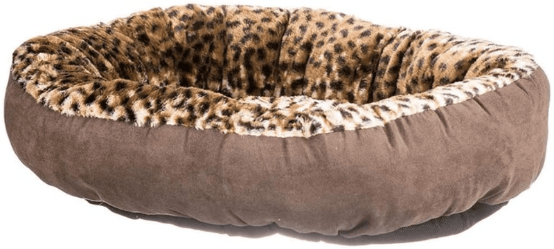 Aspen Pet round Animal Print Pet Bed for Small Dogs and Cats 18-Inch by 18-Inch