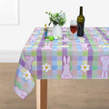 ASPMIZ Easter Bunny Tablecloth, Flowers Rabbit Table Cloth, Buffalo Plaid Checkered Tablecloths, Spring Floral Waterproof Tablecloth Rectangle for Dinner Party Decoration, 60 X 120 Inch Home & Garden > Decor > Seasonal & Holiday Decorations ASPMIZ Buffalo Plaid Flower and Bunny Rectangle 60" × 120" 