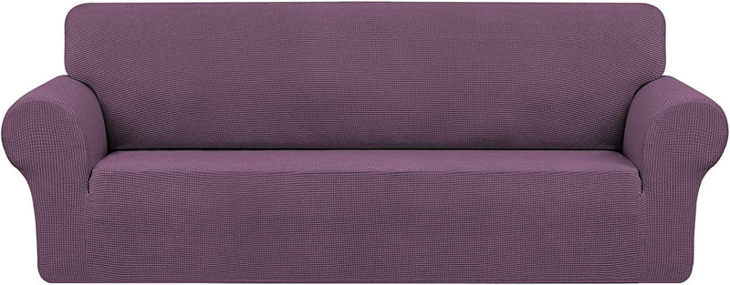 Asshed Stretch Oversized Sofa Cover Slipcover,Washable Furniture Protector Spandex 1Piece Couch Cover Soft with Elastic Bottom for Kids,Pets. Jacquard Fabric Small Checks(Grey, X-Large) Home & Garden > Decor > Chair & Sofa Cushions Asshed Purple X-Large 