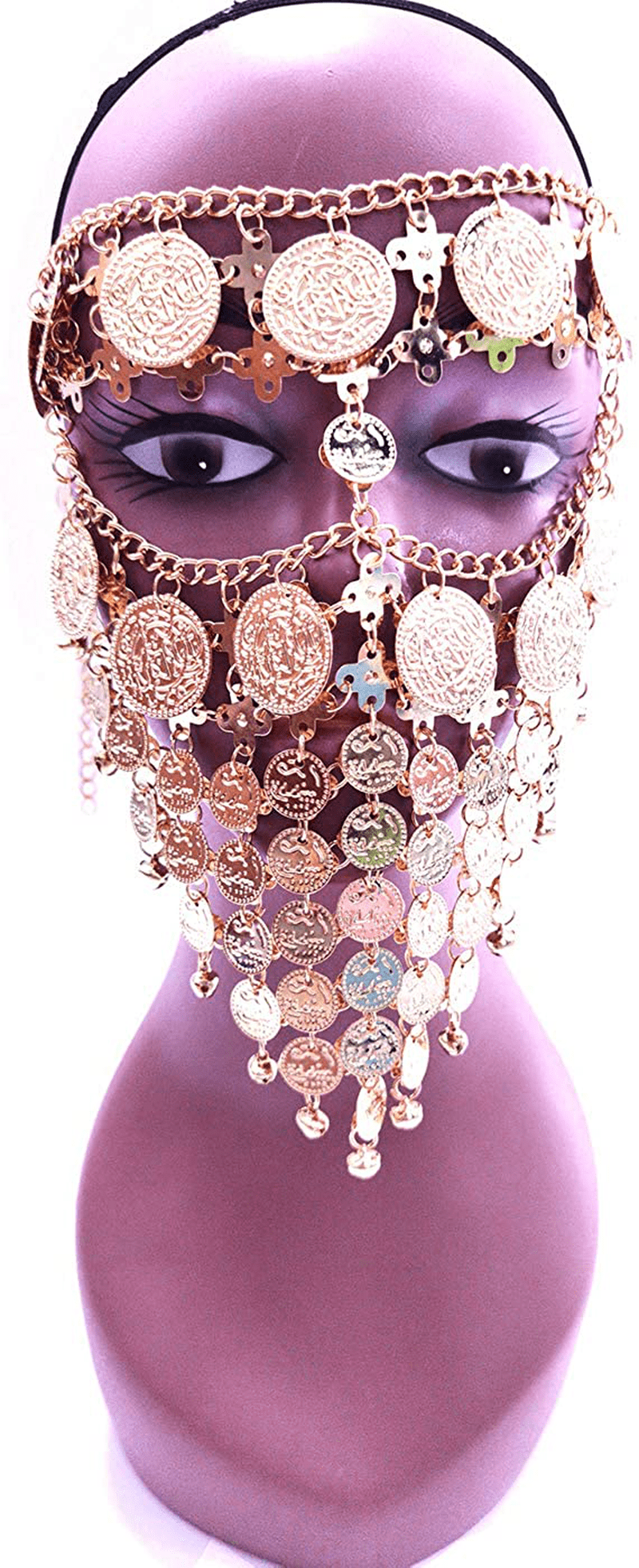 Astage Lady Cosplay Belly Dance Jewelry Coin Veil Halloween Dance Play Accessories Apparel & Accessories > Costumes & Accessories > Masks Astage   